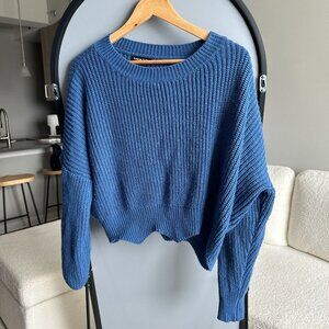 Women's Blue Knit Sweater Size M – Cozy‎ Pullover for Fall & Winter
